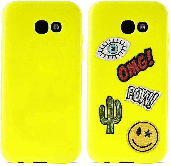 Produktbild Puro Patch Mania – Samsung Galaxy A3 (2017) Hülle, Set mit 5 Aufklebern (gelb) (Apple iPhone 7, Huawei P9 Lite, Samsung Galaxy A3 (2017), Samsung Galaxy A5 (2017))