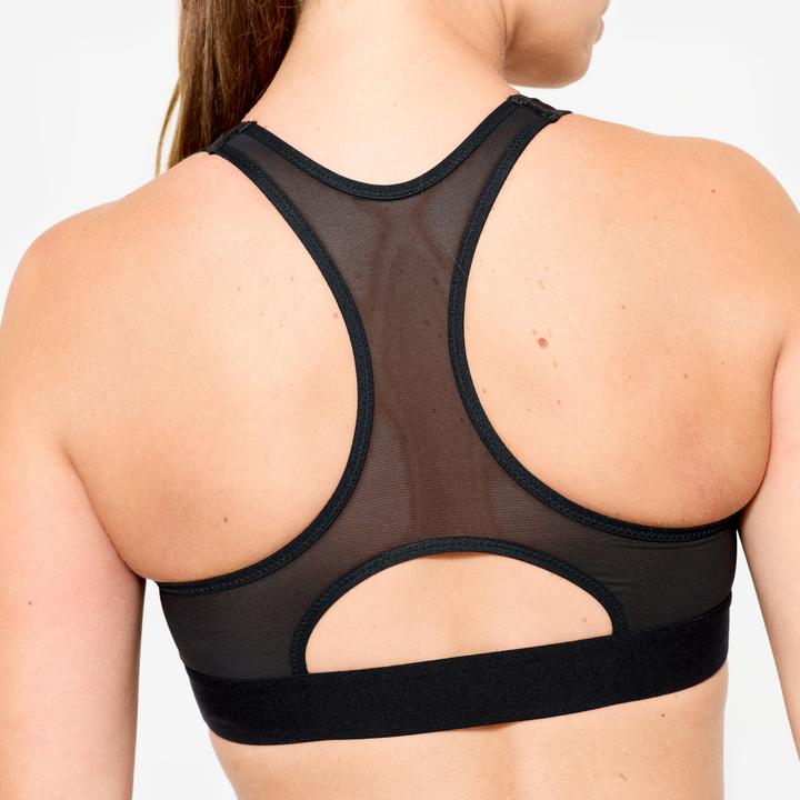 Image du produit Decathlon Brassière dos nageur avec coques maintien modéré Femme, Léopard gris et noir (M)