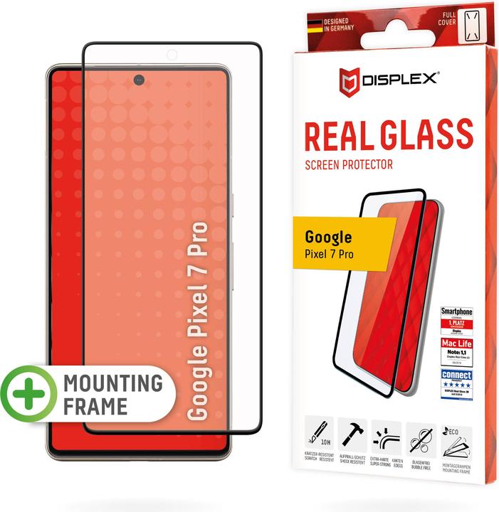 Displex Real Glass, Full Cover Panzerglas (1 Stück, Google Pixel 7 Pro)