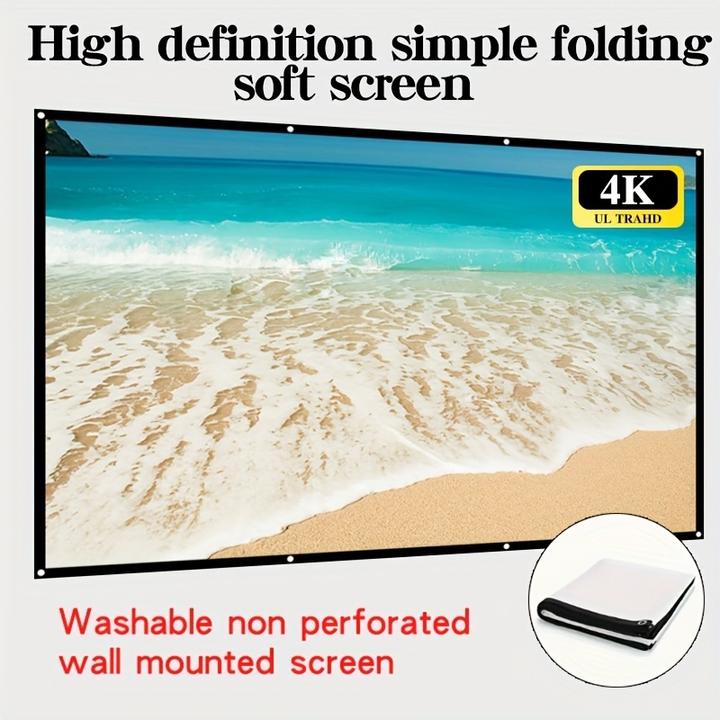 Image du produit PhoneLook Écran de projection double face 16:9 avec tissu doux facile à nettoyer et à repasser (60 pouces, 152 (60", 16:9)