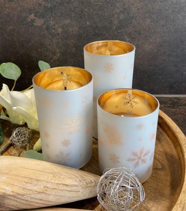 Immagine prodotto Art Collection Candela in vetro con vera cera 3D e timer Set da 3 (3 pz.)