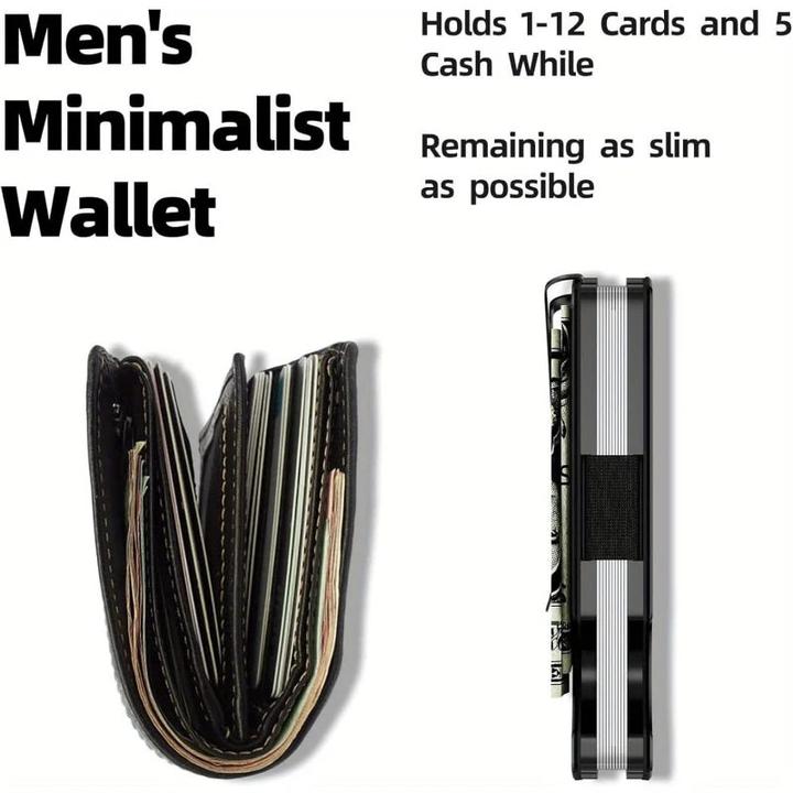 Immagine prodotto Only-Bags.Store Schlanke Brieftasche Vordertasche RFID-Blockierung Minimalistische Brieftasche Metall Brieftasche