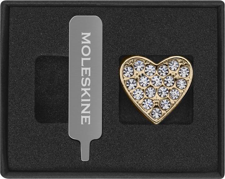 Produktbild Moleskine Pins Hear Crystal Gold (Kein Einband)