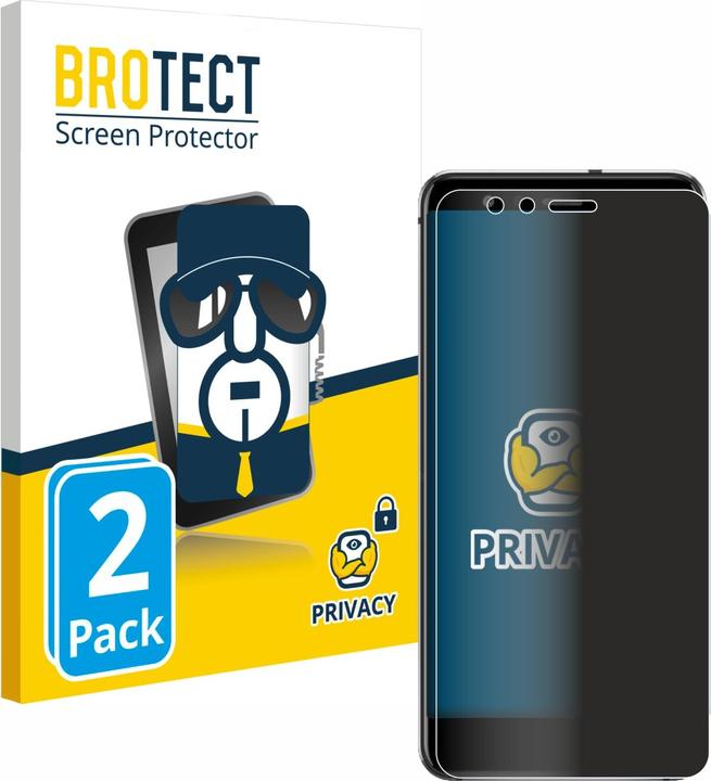 Productafbeelding BROTECT Anti-spionnetje privacyfolie Beschermfolie tegen blauw licht (2 Stuk, Huawei P10 Lite)