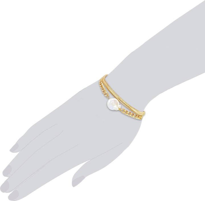 Produktbild Lulu & Jane Damen Messing Süsswasser-Zuchtperle gelbgold - 29163 (19 cm, Messing)