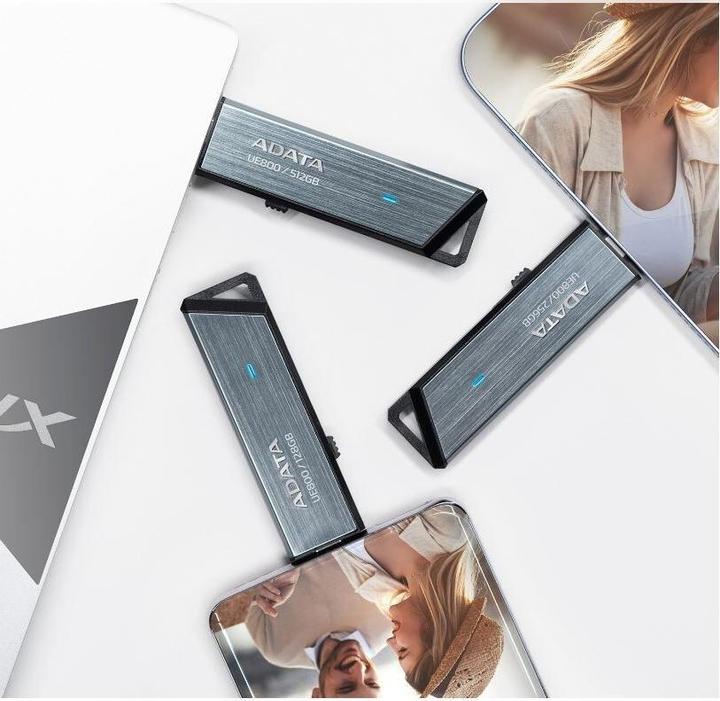 Immagine prodotto Adata Unità flash USB UE800 USB Type-C 3.2 Gen 2 (3.1 Gen 2) Argento (512 GB, USB-C, USB 3.2 Gen 2)