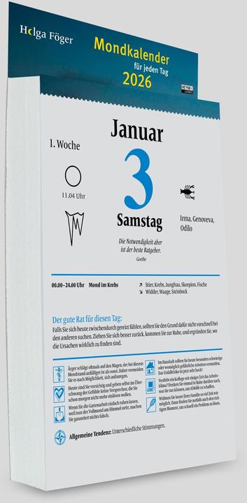 Produktbild Mondkalender für jeden Tag 2026 (Deutsch)