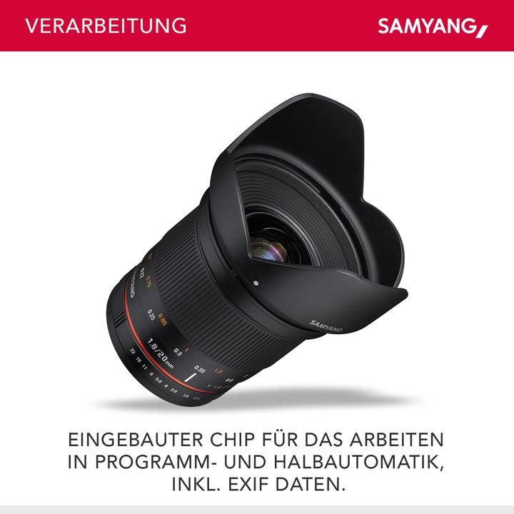 Actual product image Samyang 20mm f/1.8 ED AS UMC - Nikon F (Nikon F, full size)