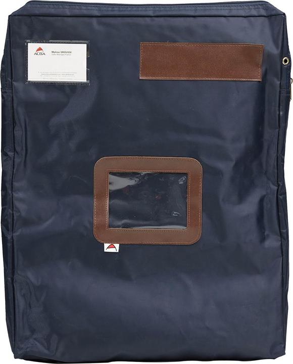 Immagine prodotto Alba Borsa da banco "POCSOUGM B" con piega ad espansione, in nylon, zip blu, finestra per mittente