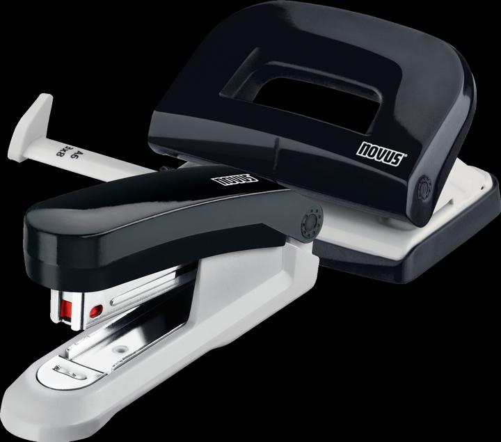 Actual product image Novus Desk set (stapler E 15 with hole punch E 210, incl. 1000 staples no. 10) black (15 Sheets)