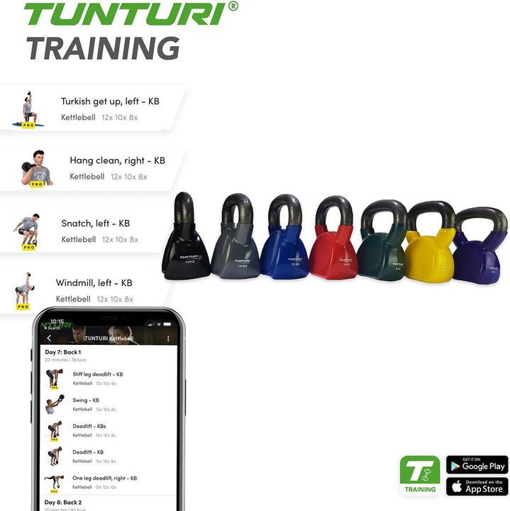 Produktbild Tunturi Vinyl Gusseisen Kettlebell (1 x 4 kg)