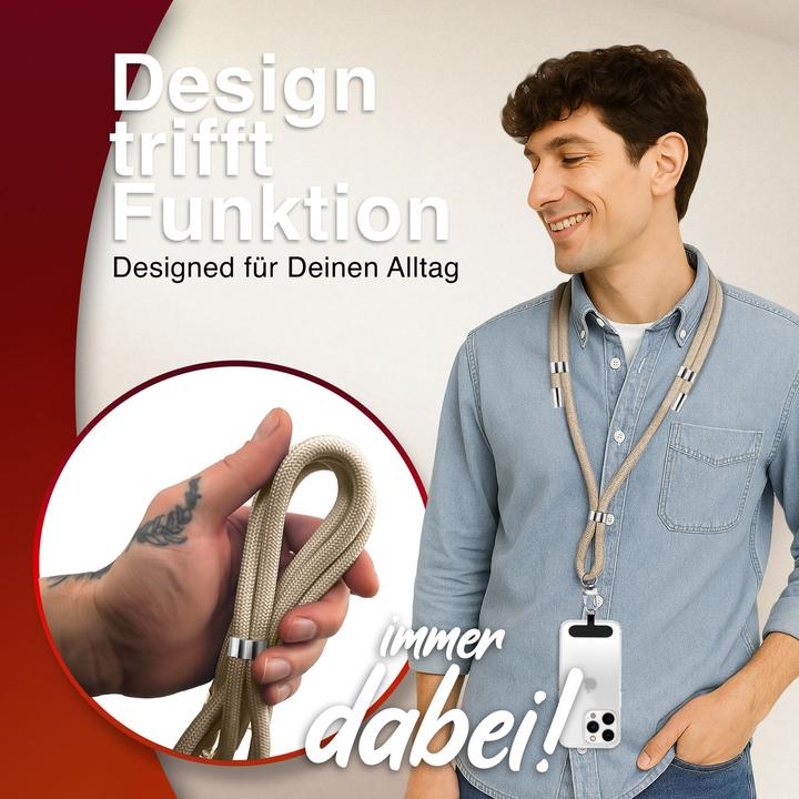 Actual product image Nalia HoldMe Lanyard Handykette – Universal Trageband für Smartphones - Verstellbar, Soft & Elastisch