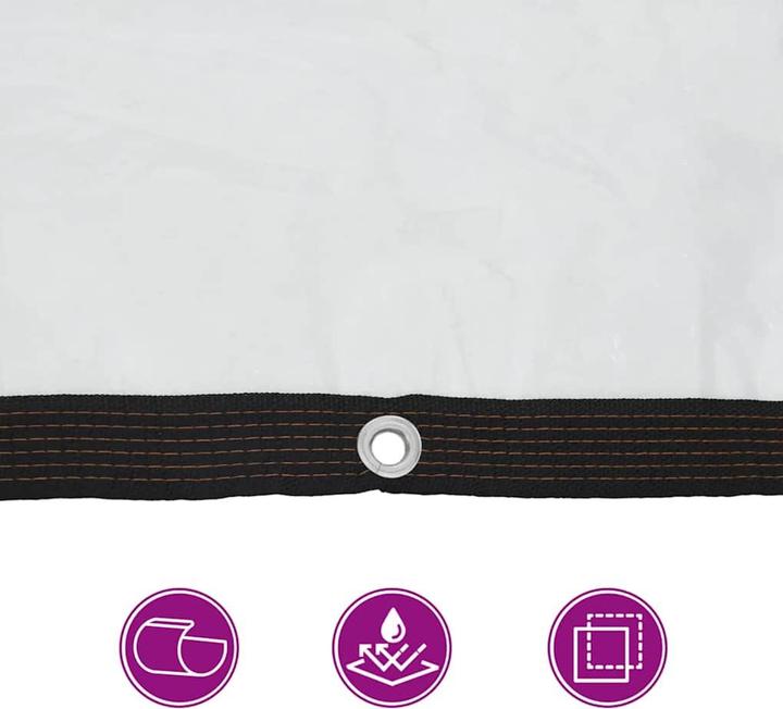Actual product image VidaXL Transparent tarpaulin with eyelets 6x12 m polyethylene transparent tarpaulin (600 x 1200 cm)