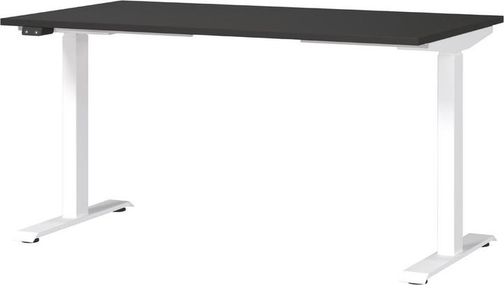 Produktbild Germania JET höhenverstellbarer Schreibtisch grafit rechteckig, T-Fuss-Gestell weiss 140,0 x 80,0 cm (140 x 72 cm)