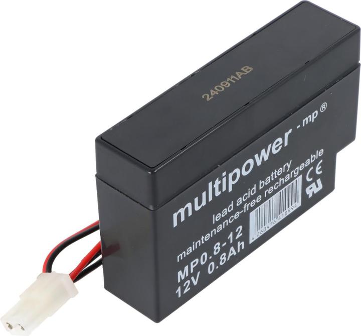 Produktbild Multipower Akku MP0.8-12AMP mit AMP Stecker Buchse (12V)