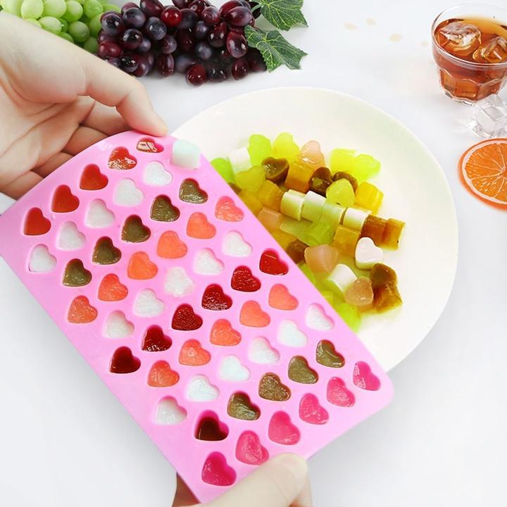 Produktbild König Design Silikon Eiswürfel Form Herz 55 Gitter Schokolade Gummi Bären Schale BPA Frei