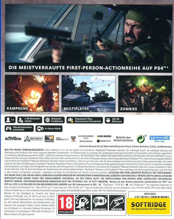 Actual product image Activision Call of Duty: Black Ops Cold War (PS5, DE)