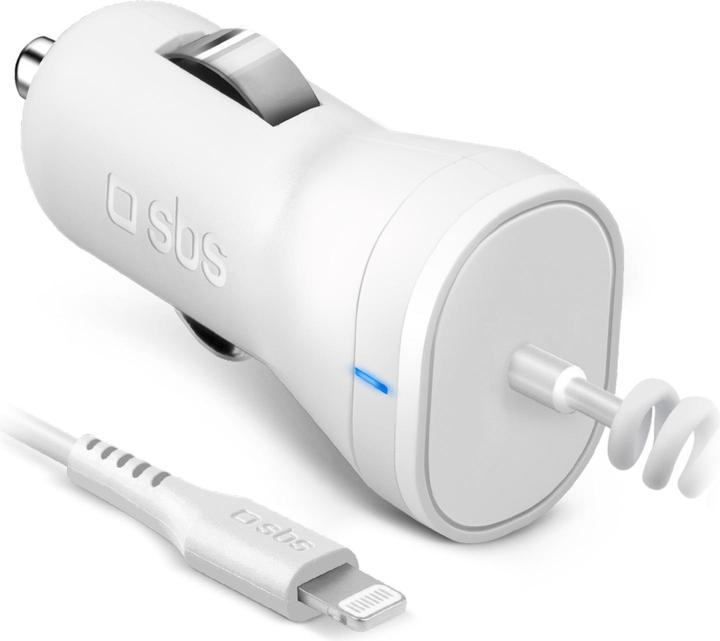 Actual product image SBS Lightning car charger for iPhone, iPad and iPod