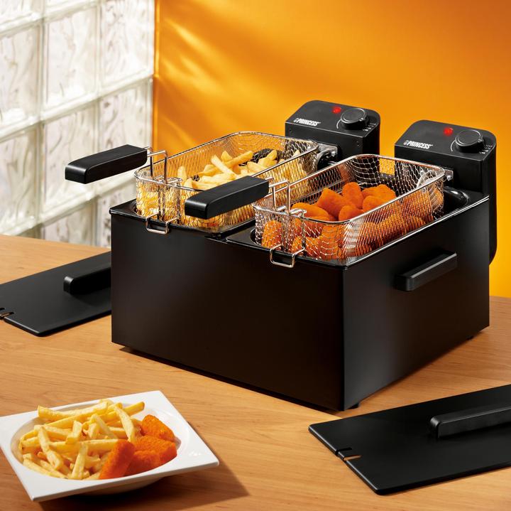 Produktbild Princess 183028 Double Black Fryer, Deep fryer, 6 L, 1.8 kg, 190 °C, Double, Black