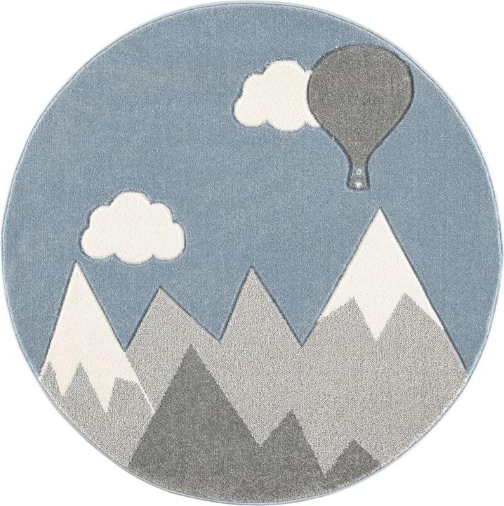 Scandic Living runder Teppich, Berge (Ø 133 cm)