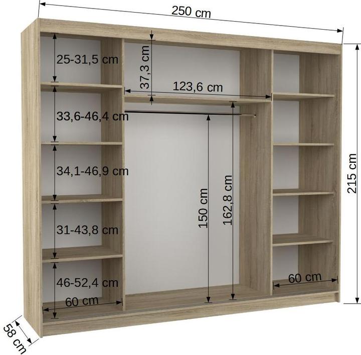 Produktbild ADRK Furniture Sharon (250 x 58 x 215 cm)