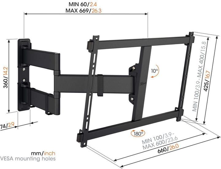 Produktbild Vogels TVM 3845 (Wand, 100", 55 kg)