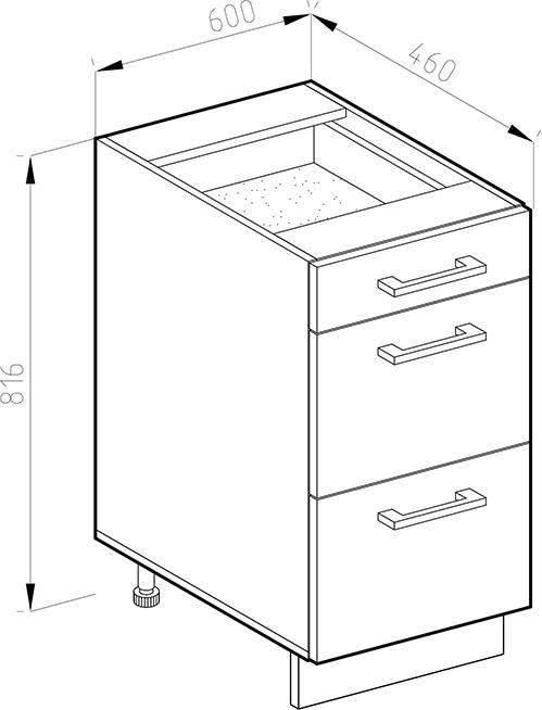 Produktbild Vicco Küchenunterschrank R-Line (60 x 46 x 82 cm)