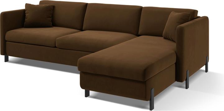 Image du produit Micadoni Canapé D'Angle Velours Droit Convertible, "Gloria", 4 Places, 260x170x80Fabriqué en Europe (Canapé d'angle)