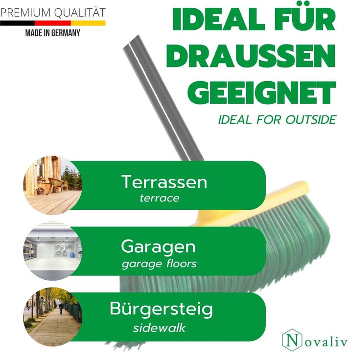 Produktbild Novaliv 2X Premium Krallenbesen mit Stiel 30cm, Spezialbesen gebogenen Borsten Kunststoffkopf -Ideal (1 Stk.)