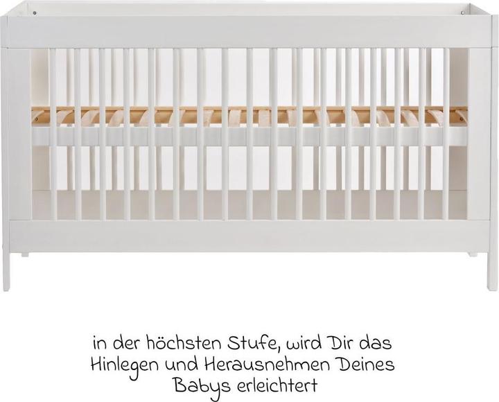 Produktbild jonka Gitterbetten Babybett und Kinderbett Erwin mit 3-fach (140 x 70 cm)