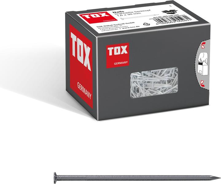 Actual product image Tox Nails 1.6x30 mm (400g) wire pins, blank with countersunk head (DIN 1151) (30 mm)