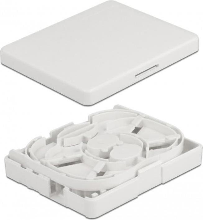 Image du produit Delock Prise de raccordement fibre optique pour montage mural pour 2 x SC Simplex ou LC Duplex blanc (Boîte de jonction)