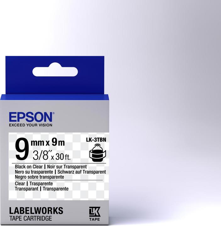 Actual product image Epson Label Cassette Lk-3tbn (0.90 cm, Black)