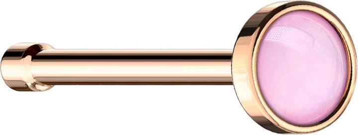 Star Piercing Nasenstecker gerade rosegold mit Epoxidstein pink (ohne Messing, Chirurgenstahl 316L)