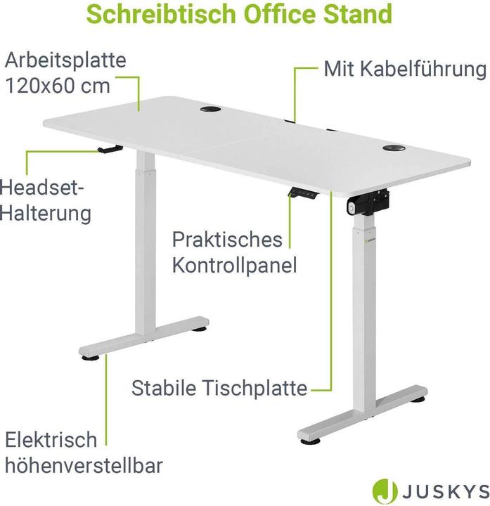 Image du produit Juskys Bureau réglable en hauteur