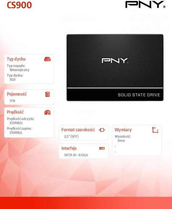 Image du produit PNY CS900 (1000 Go, 2.5")