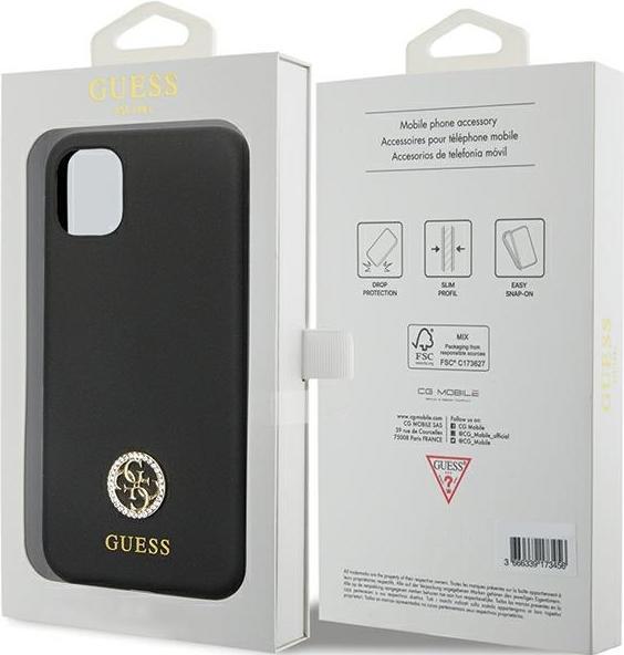 Image du produit Guess GUHCN614DGPK iPhone 11 / Xr 6.1" czarny/black hardcase Silicone Logo Strass 4G (Apple iPhone 11, Apple iPhone XS)