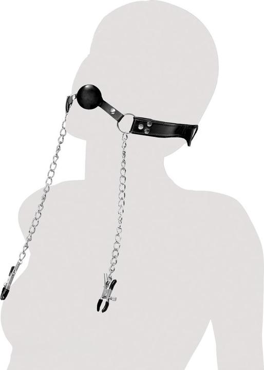 Actual product image Fetish Collection Deluxe Ball Gag En Tepelklemmen