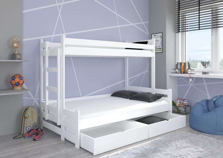 Image du produit ADRK Furniture Lit superposé triple avec matelas BENITO 200x80 (200 x 80 cm)