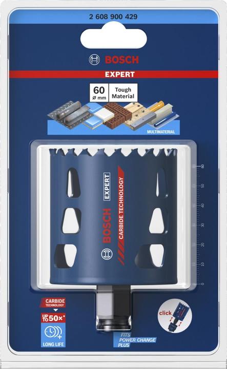 Actual product image Bosch Professional Zubehör EXPERT Tough Material hole saw, 60 x 60 mm (60 millimetres)