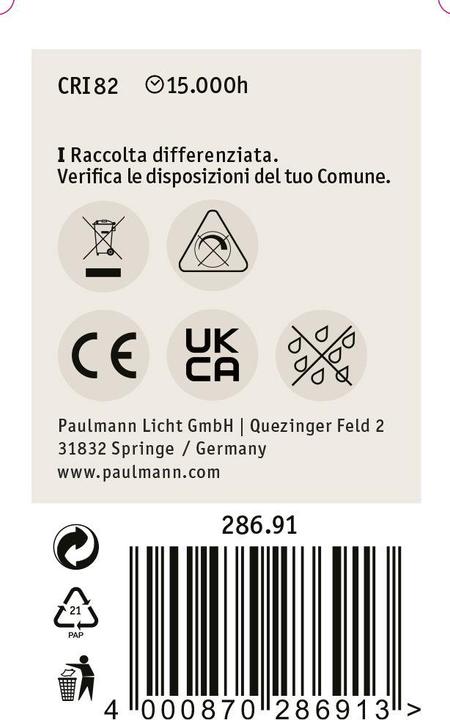 Image du produit Paulmann Drop (E27, 2.60 W, 250 lm, 1 x, F)