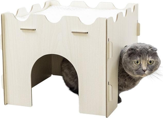 Actual product image Kerbl Cat castle 37x37x30 cm with cushion (Cat scratching toy)