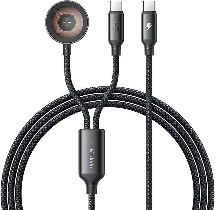 Image du produit Mcdodo CA-2200 Câble USB-C 2 en 1 + chargeur Apple Watch, 60W, 1.2m