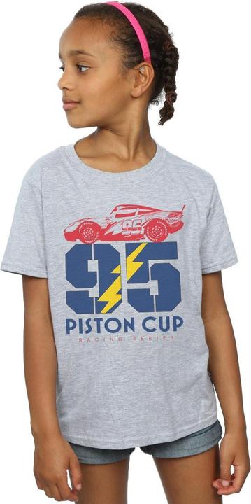 Actual product image Disney Girls Cars Piston Cup 95 Cotton T-Shirt (152, 158)