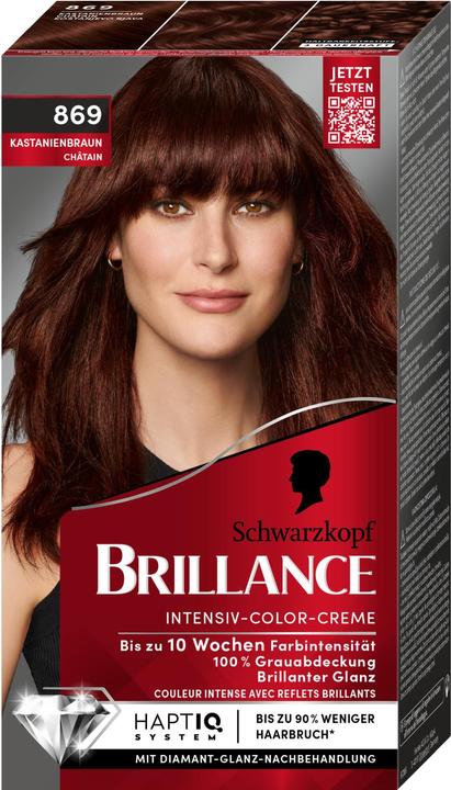 Schwarzkopf Brillance Intensiv-Color-Creme 869 Kastanienbraun (869 Kastanienbraun)