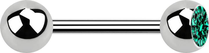 Produktbild Star Piercing Barbell silber mit Kugel und Kugel Kristall türkis (ohne Messing, Chirurgenstahl 316L)