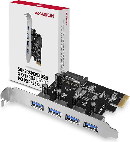 Produktbild Axagon PCEU-430VL Kontroler PCIe 4x port USB 3.2 GEN 1, UASP, chipset VIA