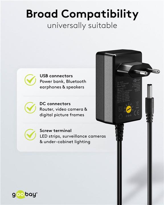 Produktbild Goobay Universal-Netzteil 3 V - 12 V