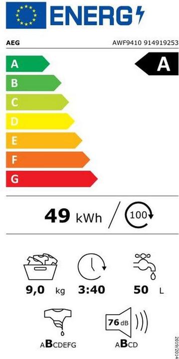 Energie-Label AEG AWF9410 (9 kg, Links)