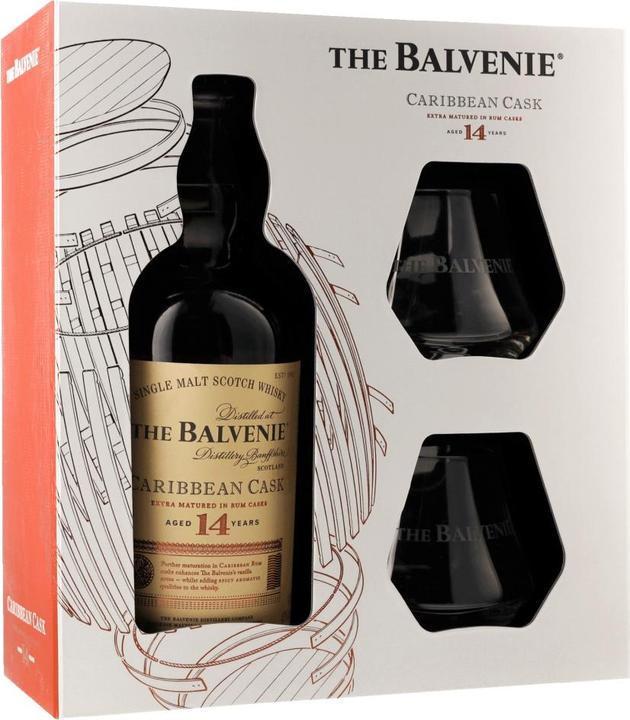Balvenie Confezione regalo con 2 bicchieri (Single Malt, 1 x 70 cl)